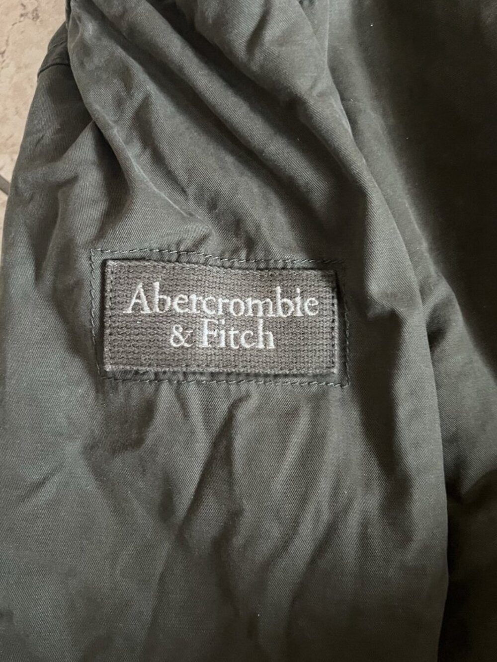 Abercrombie and Fitch SZ L Military Parka Jacket Lined Insulated Green Y2K WARM - Picture 6 of 12